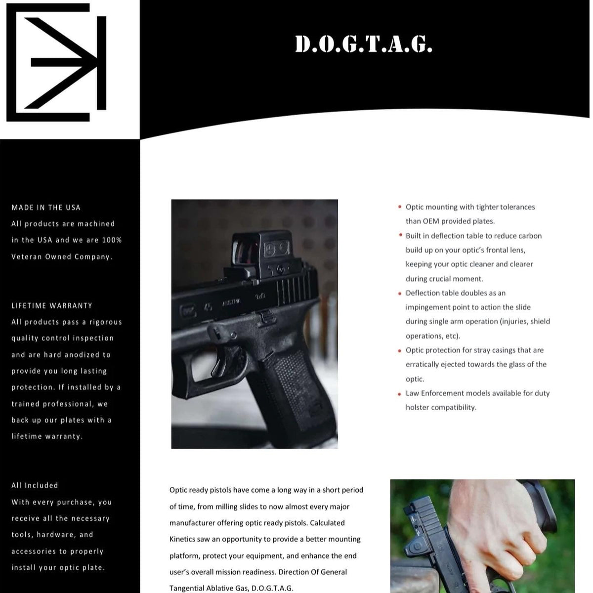 Calculated Kinetics - Walther PDP DOGTAG Optic Plate RMR Footprint