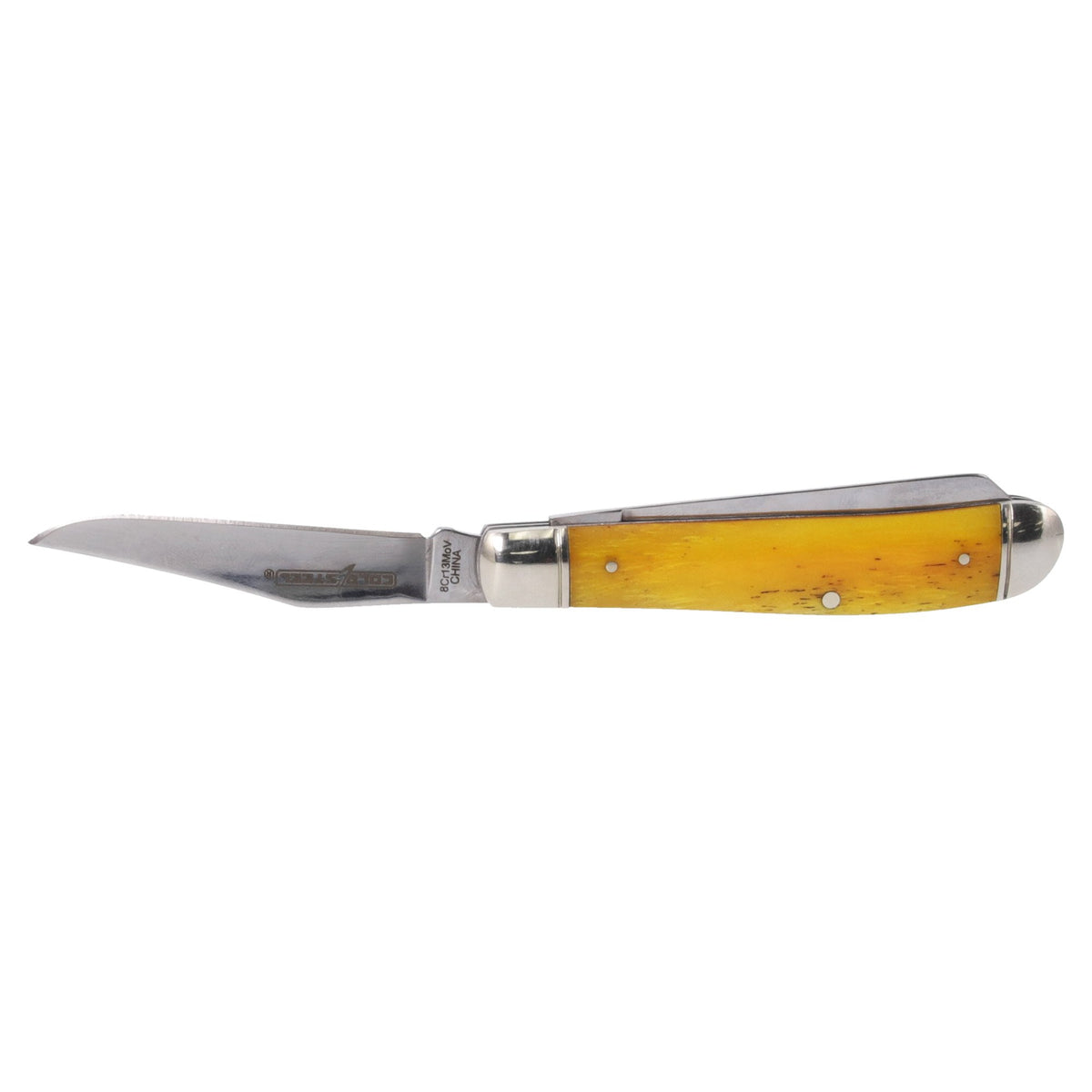 Cold Steel - Mini Trapper Folding Knife with Yellow Bone Handle
