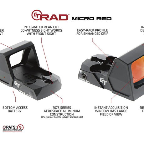 Crimson Trace - CT RAD Micro Red Dot Sight for Compact Pistols