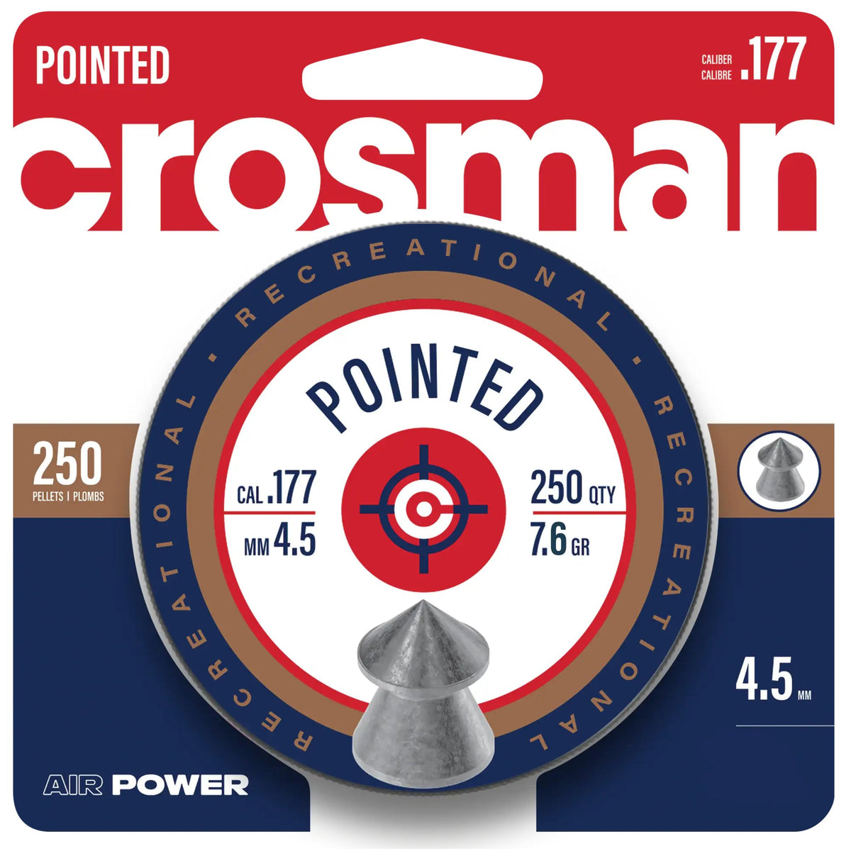 Crosman - Pointed Pellets .22 Cal, 175 Count