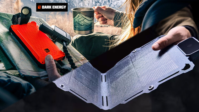 High-capacity portable power bank for outdoor survival and emergency preparedness, featuring rugged design.