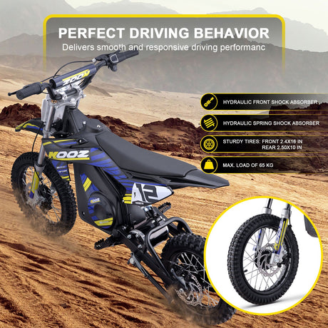 MotoTec 36v 1000w (HP112E) Electric Dirt Bike - Blue