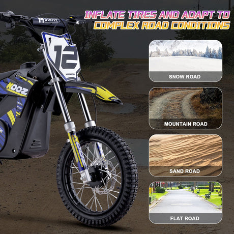 MotoTec 36v 1000w (HP112E) Electric Dirt Bike - Blue