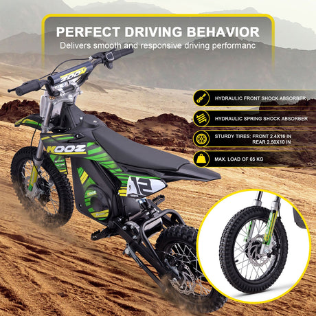 MotoTec 36v 1000w (HP112E) Electric Dirt Bike - Green