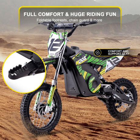 MotoTec 36v 1000w (HP112E) Electric Dirt Bike - Green