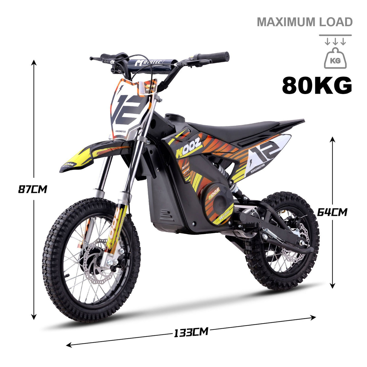 MotoTec 36v 1000w (HP112E) Electric Dirt Bike - Orange