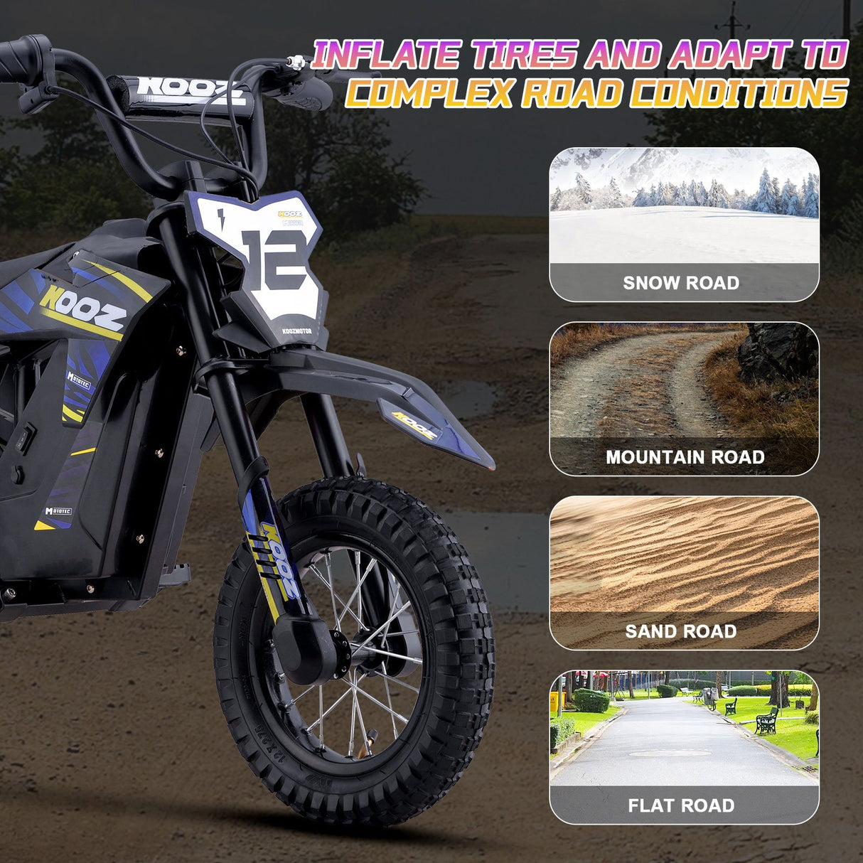 MotoTec 36v 300w (HP122E) Electric Dirt Bike - Blue