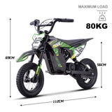 MotoTec 36v 300w (HP122E) Electric Dirt Bike - Green