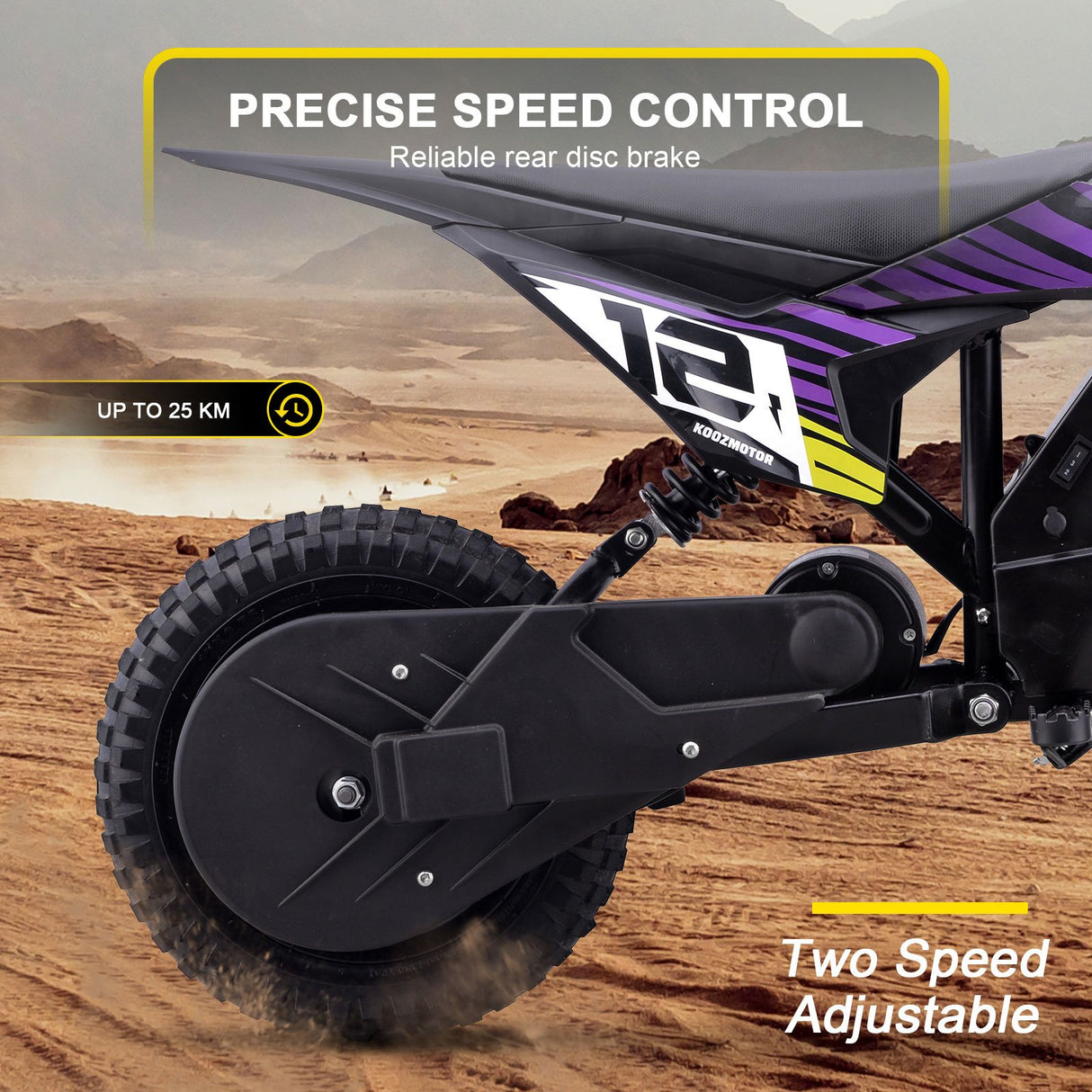 MotoTec 36v 300w (HP122E) Electric Dirt Bike - Purple