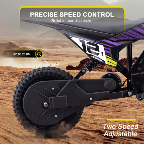 MotoTec 36v 300w (HP122E) Electric Dirt Bike - Purple