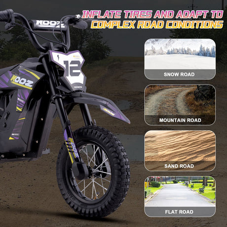 MotoTec 36v 300w (HP122E) Electric Dirt Bike - Purple