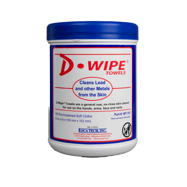 D-Lead - D-Wipe Towels 6.5" x 6" (Case of 8 Canisters)