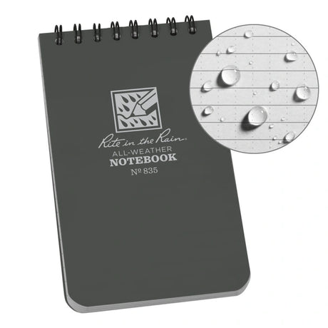 Rite in the Rain - Top Spiral Notebook 3x5 - Grey