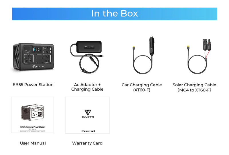 BLUETTI EB55 Portable Power Station | 700W 537Wh