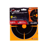 Allen Company - EZ Aim Adhesive Splash Reactive Paper Shooting Targets, Bullseye, 6"W x 6"H, 12-Pack, Black/Orange