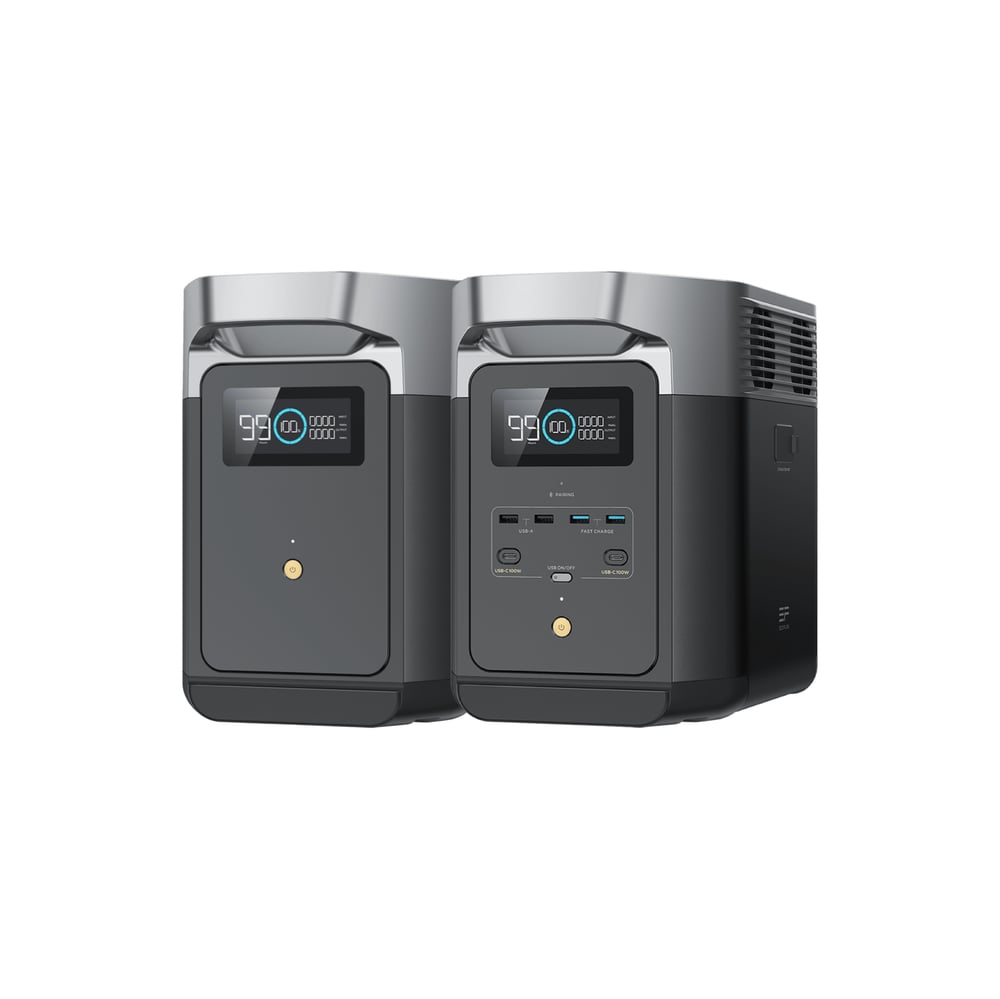 EcoFlow Delta 2 portable power station with smart extra battery for emergency preparedness and outdoor use