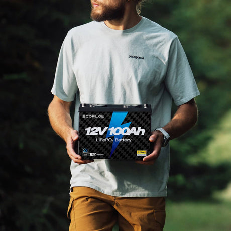 EcoFlow - 12V 100Ah LiFePO4 Deep Cycle Battery (1280Wh, IP65)