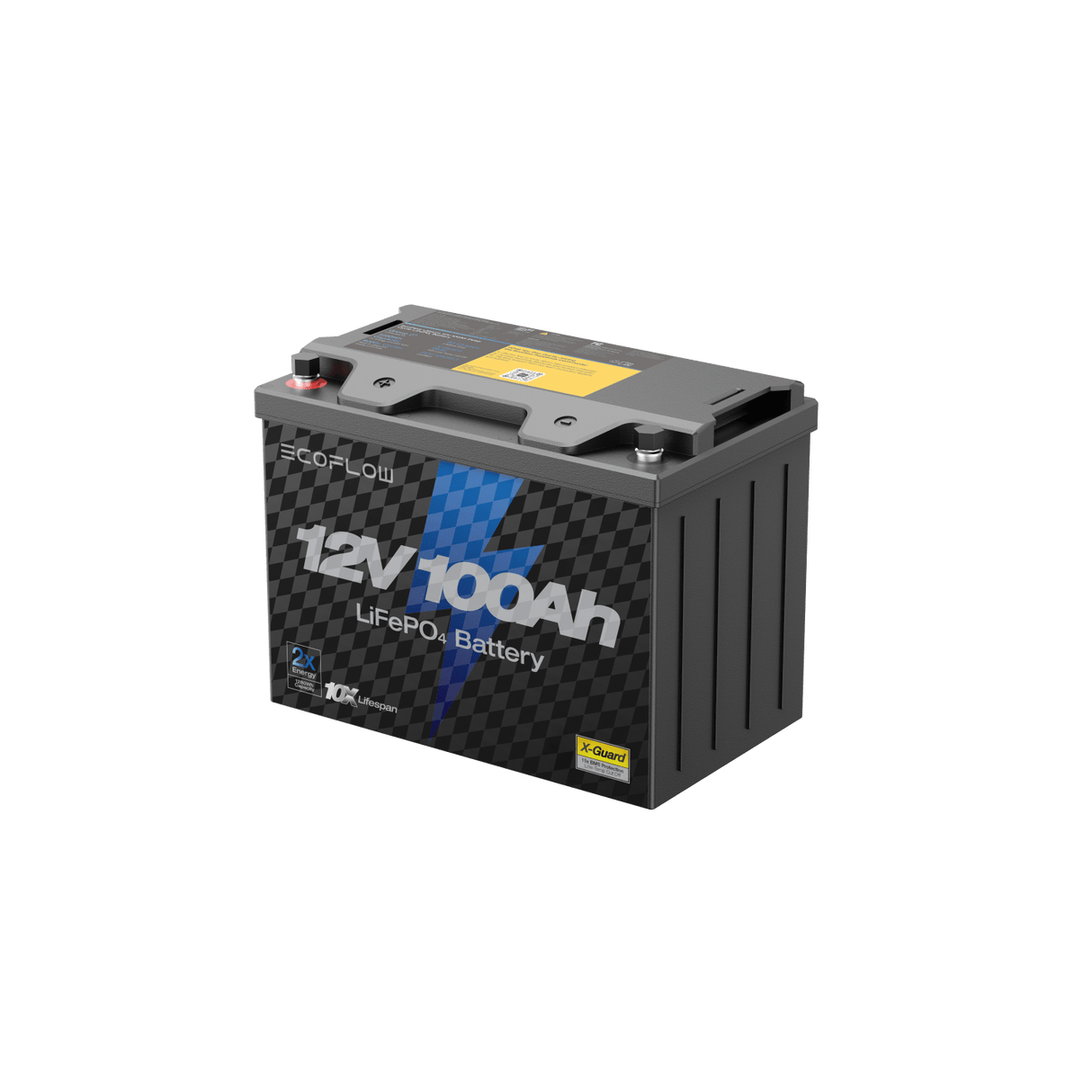 EcoFlow - 12V 100Ah LiFePO4 Deep Cycle Battery (1280Wh, IP65)