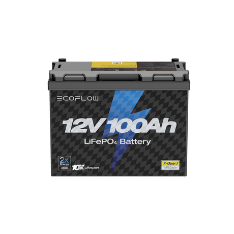 EcoFlow - 12V 100Ah LiFePO4 Deep Cycle Battery (1280Wh, IP65)