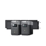 EcoFlow Delta 2 power station with smart extra battery and 110W portable solar panel for emergency preparedness