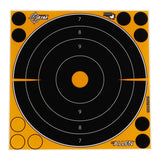 Allen Company - EZ Aim Adhesive Splash Reactive Paper Shooting Targets, Bullseye, 8"W x 8"H, 30-Pack, Black/Orange