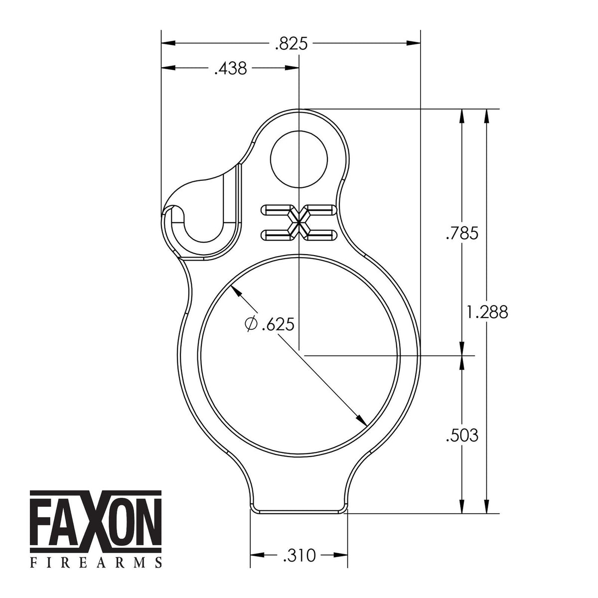 Faxon Firearms - Adjustable .625" Low Profile Gas Block — view 20