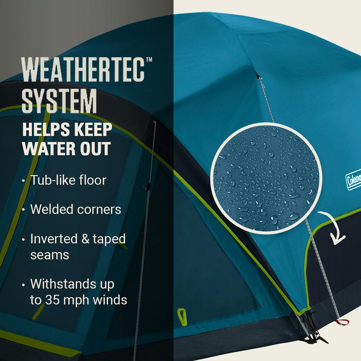 Coleman - Skydome 4-Person Tent with Screen Room & Dark Room Tech