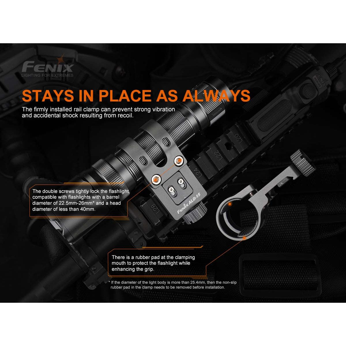 Fenix - ALG-15 Picatinny Rail Mount for Flashlights