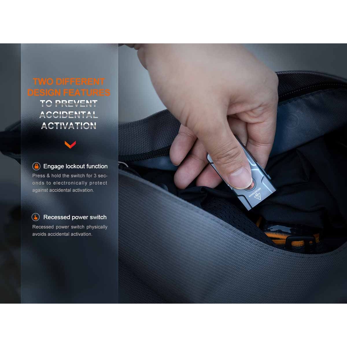 Fenix - E03R V2.0 Keychain Flashlight - Gray