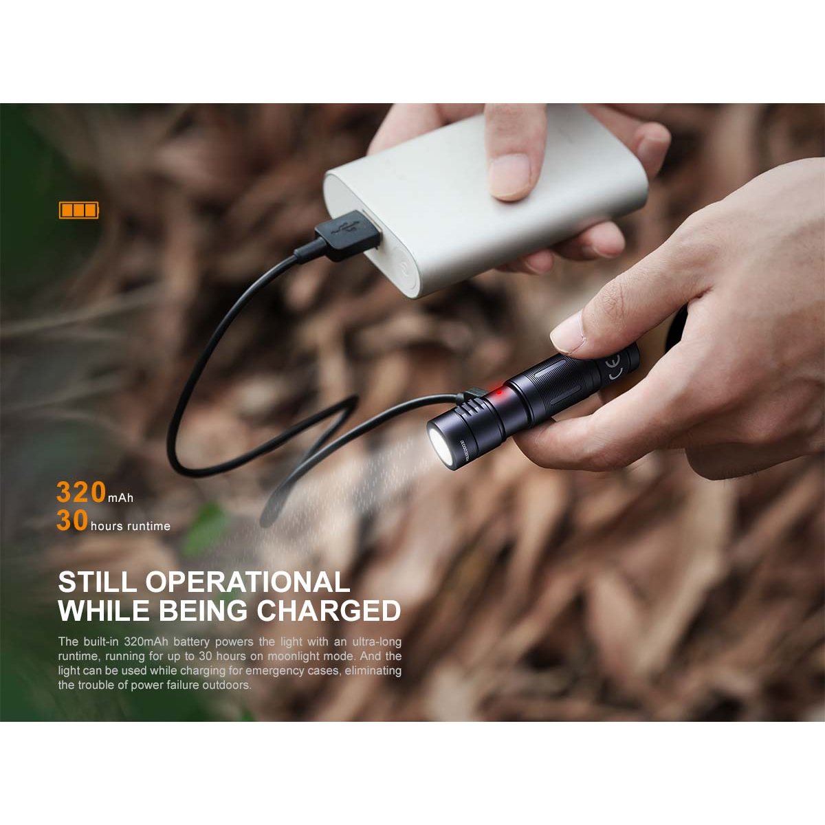 Fenix - E05R Keychain Flashlight - Black