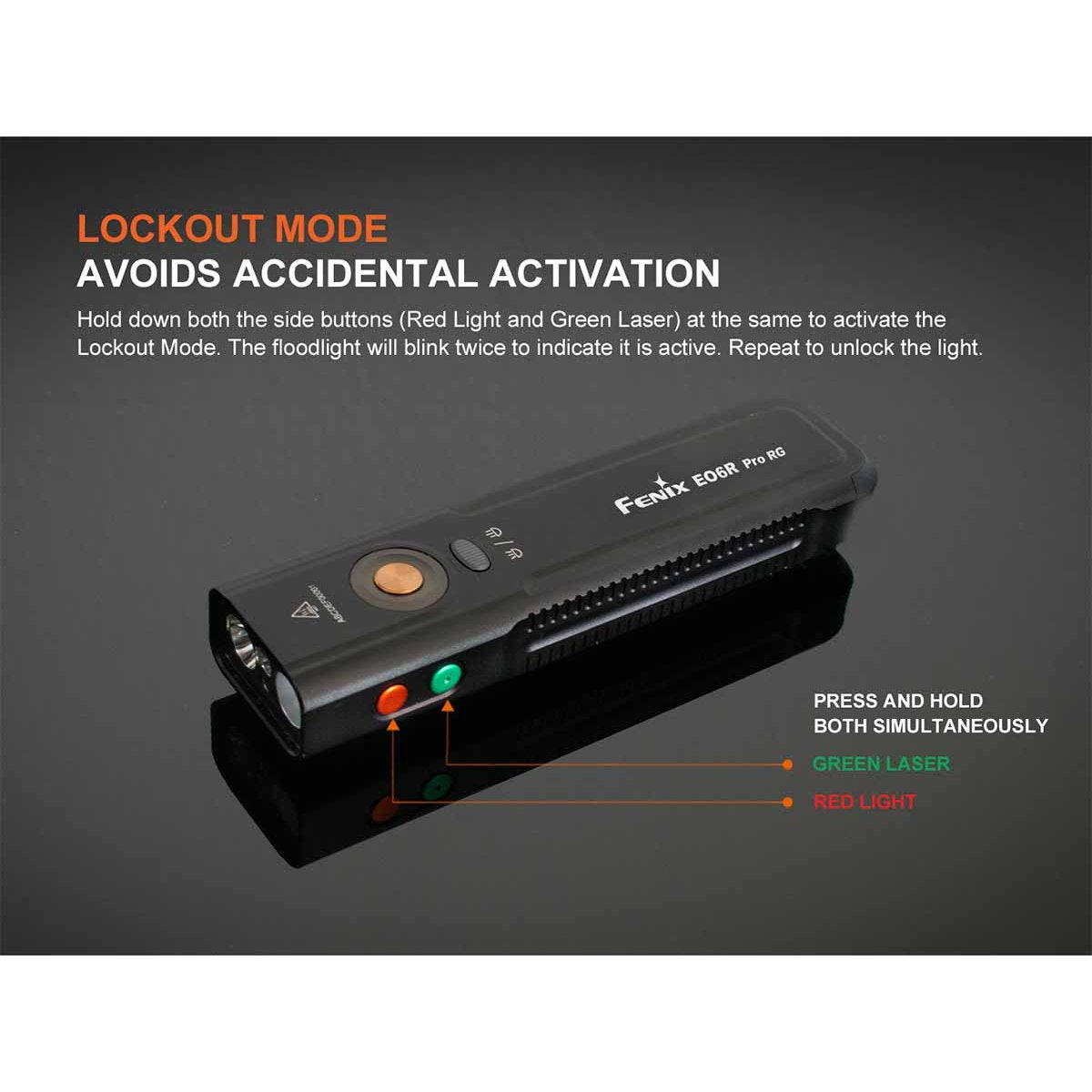 Fenix - E06R PRO RG Flat Flashlight - Black