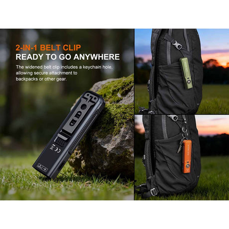 Fenix - E06R PRO RG Flat Flashlight - Black