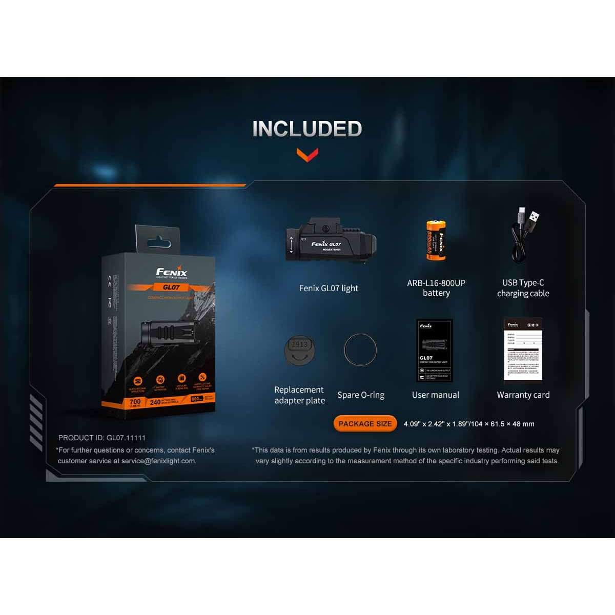 Fenix - GL07 Compact Weapon Light for Glock and Picatinny