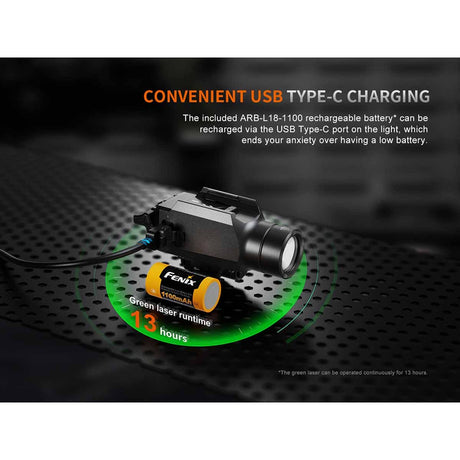 Fenix - GL23R Rechargeable Weapon Light with Green Laser