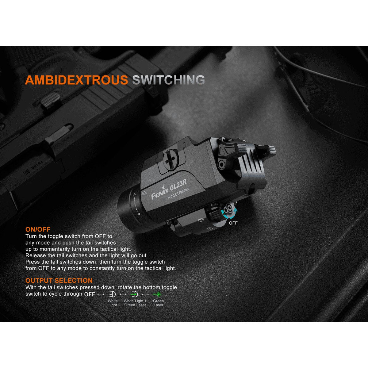 Fenix - GL23R Rechargeable Weapon Light with Green Laser