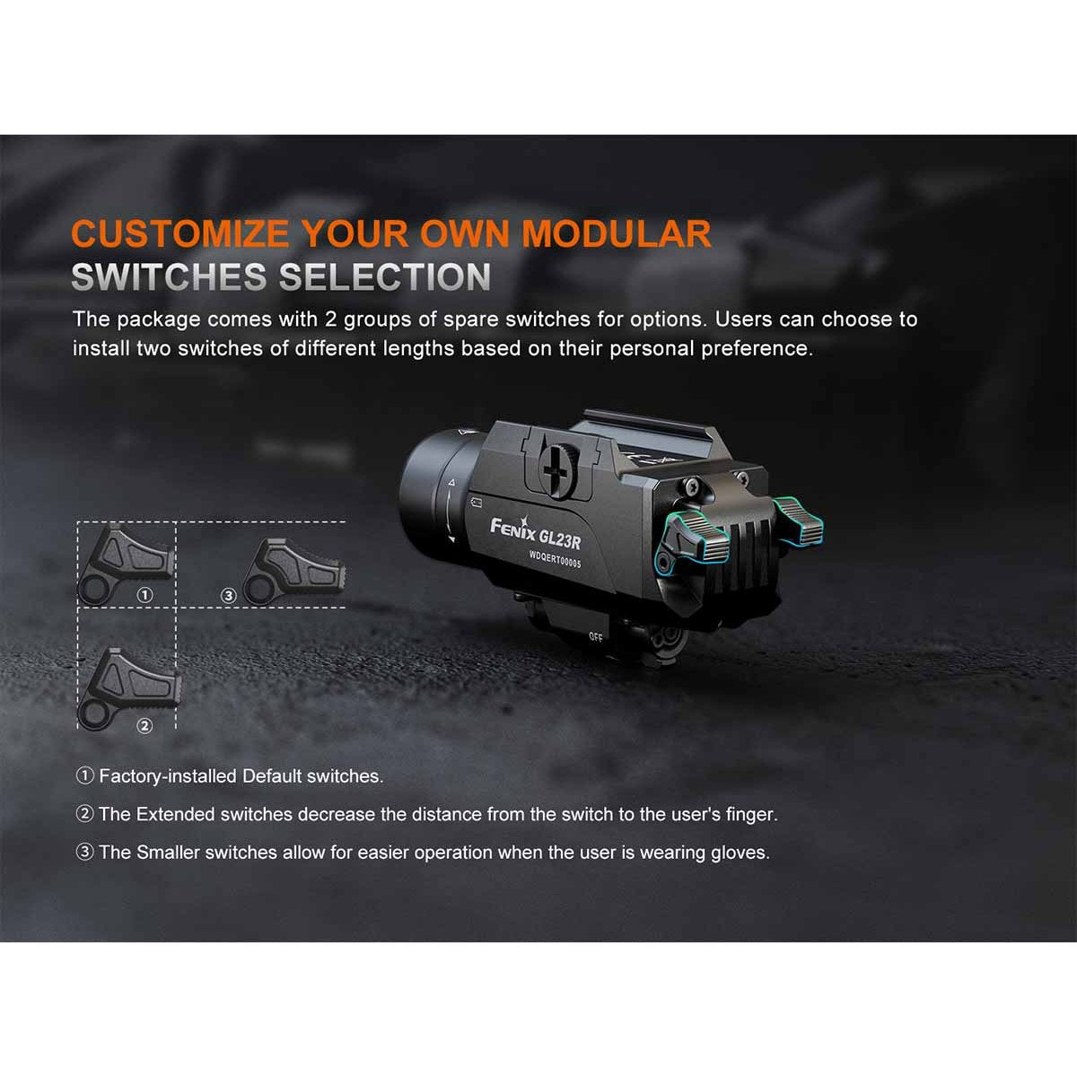 Fenix - GL23R Rechargeable Weapon Light with Green Laser