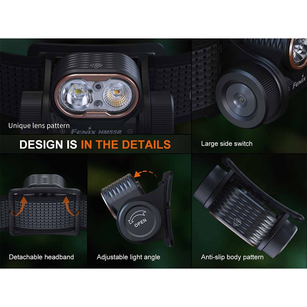 Fenix - HM55R Rechargeable Headlamp - Black