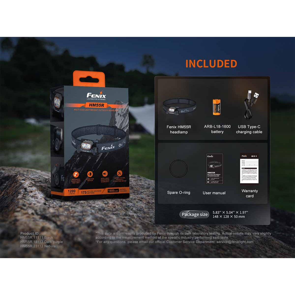 Fenix - HM55R Rechargeable Headlamp - Black