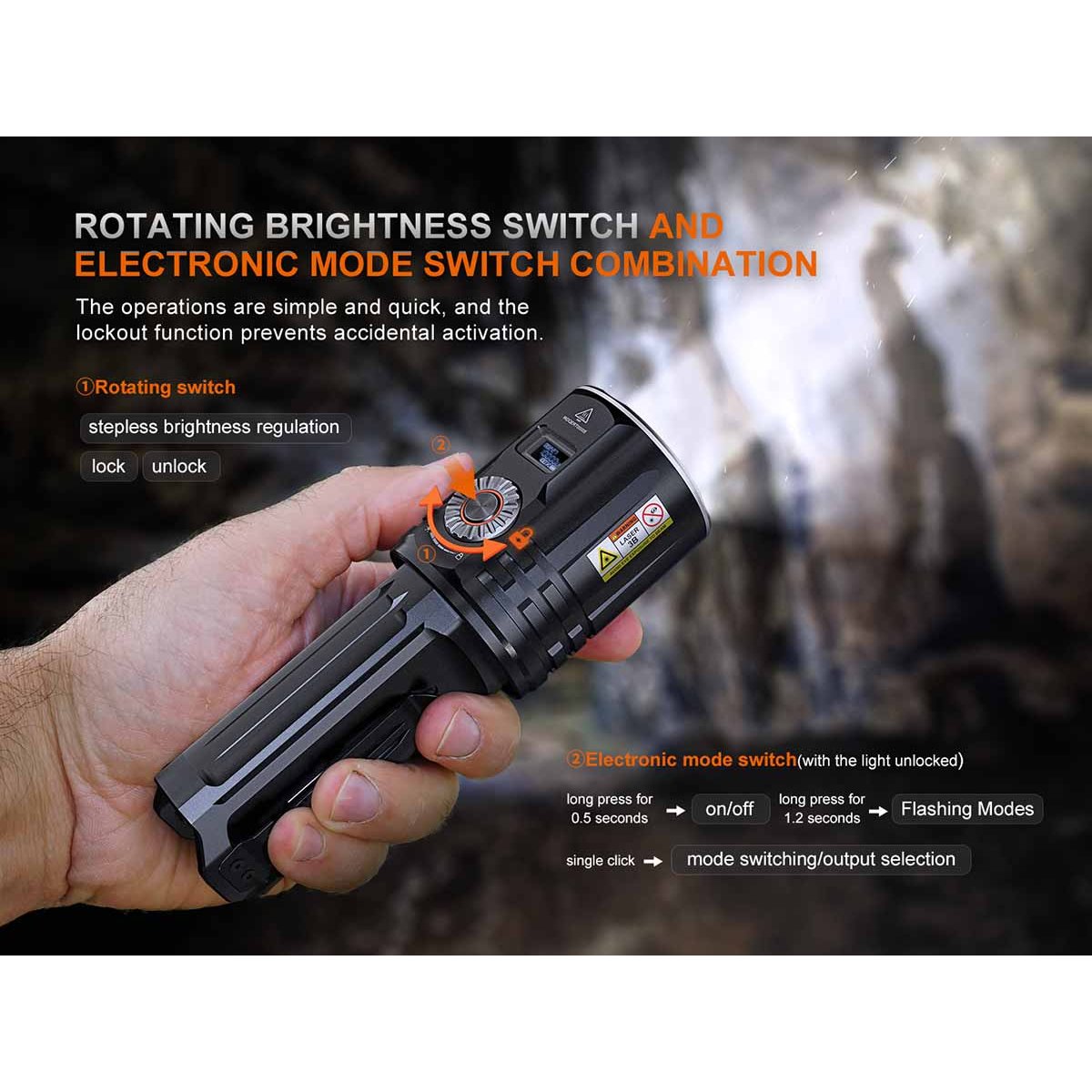 Fenix - LR36R White Laser Flashlight with 10,000 Lumen Floodlight