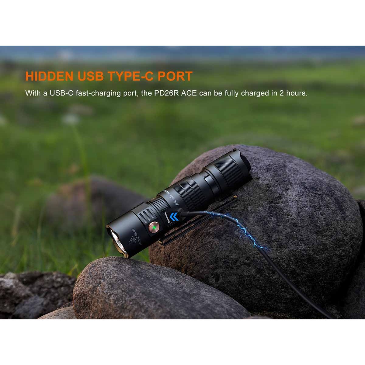 Fenix - PD26R ACE Rechargeable Flashlight - Black
