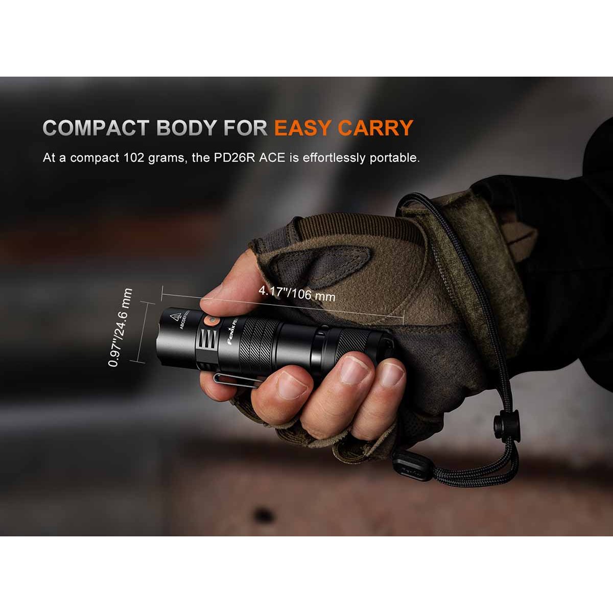 Fenix - PD26R ACE Rechargeable Flashlight - Black
