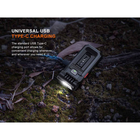 Fenix - SW05R-RED Clip On Flashlight with Red Light - Black