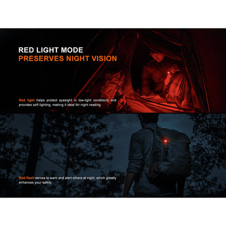 Fenix - SW05R-RED Clip On Flashlight with Red Light - Black