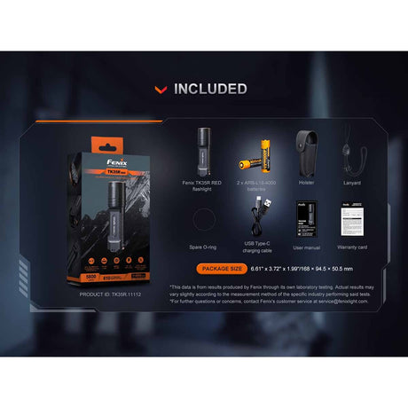 Fenix - TK35R RED Rechargeable Flashlight
