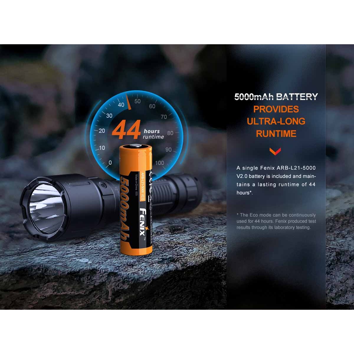 Fenix - WF26R Rechargeable Flashlight with Charging Dock