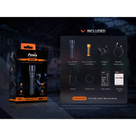 Fenix - WF26R Rechargeable Flashlight with Charging Dock