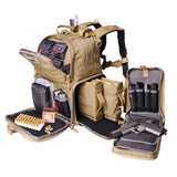 GPS - Tactical Range Backpack - Secure, Hands-Free Transport for Pistols and Gear, Tan