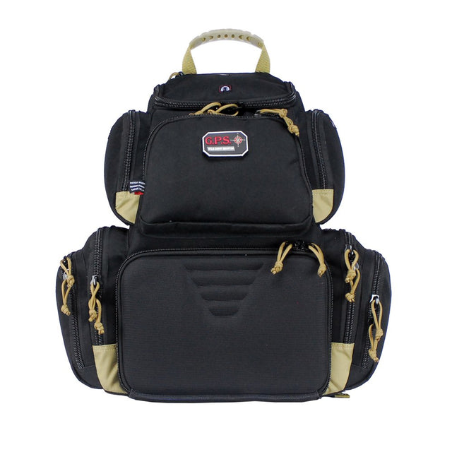 GPS - Handgunner Backpack with Cradle for 4 Handguns - Black/Tan