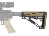 Hogue - OverMolded Collapsible Buttstock Fits Mil-Spec Buffer Tube FDE