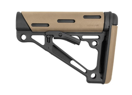 Hogue - OverMolded Collapsible Buttstock Fits Mil-Spec Buffer Tube FDE